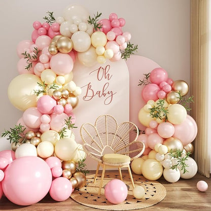 Pink and Yellow Balloon Arch Kit by JOYFLOAT