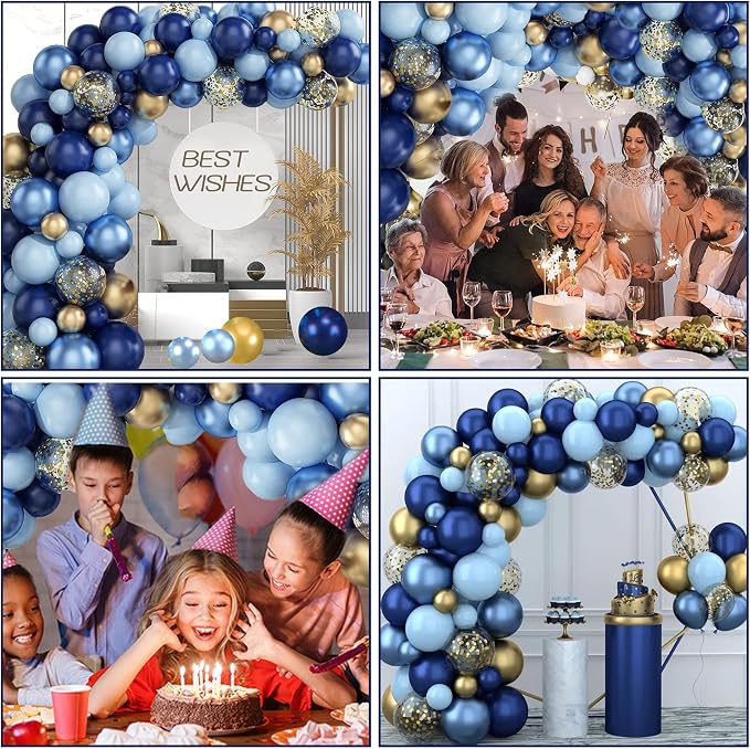 Archloon Blue Balloon Arch Kit, Macaron blue Balloons and Gold Confetti - Image 7