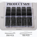 YGDZ 400 Counts Bobby Pins Hair Pins Set for Women, Black 2inch Bobby Pins for Buns, 2.36inch Black U Shaped Hair Pins for Styling, Hair Accessories for Women, Wedding