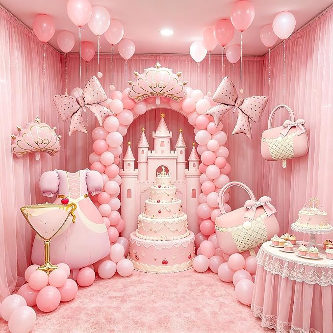 Pink Crown Mylar Balloon for Girls Birthday, Princess Party Decorations Party - Image 4