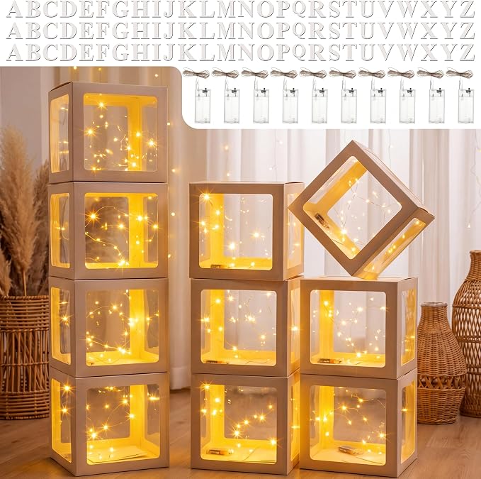 Jetec 10 Pcs Clear Balloon Boxes by Jetec