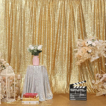 Eternal Beauty Gold 3mm Sequin Backdrop 10x10 Ft - Image 4