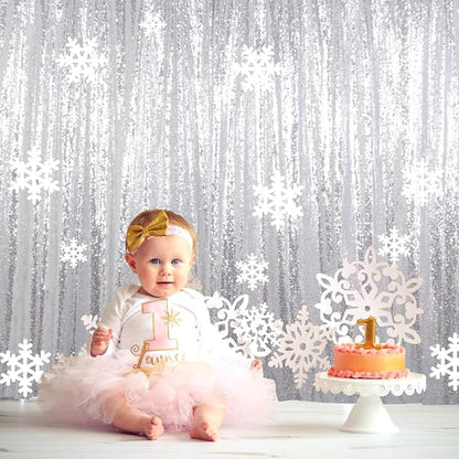 ShinyBeauty Silver Sequin Backdrop 10FTx10FT - Image 2