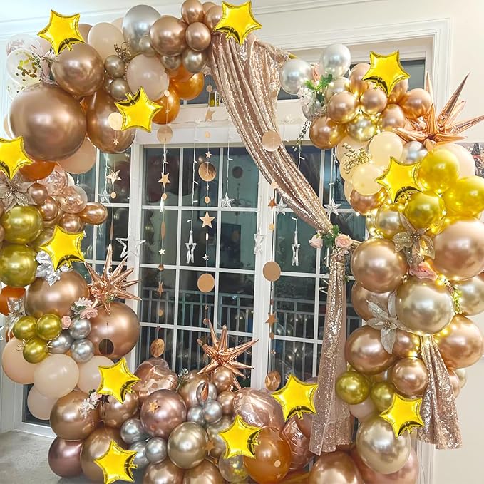 Gold Star Balloons, 50 Pieces 5" Star Balloons, Small Gold Foil Star Balloon | - Image 7
