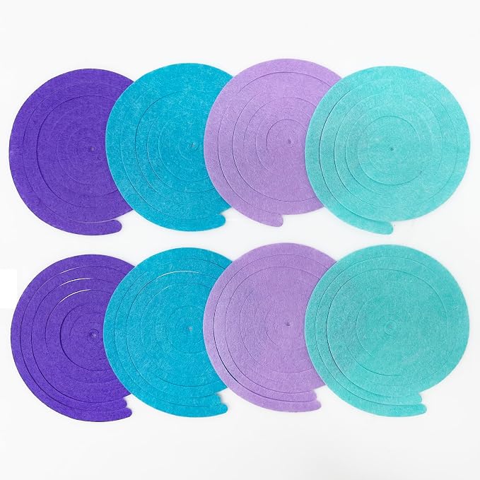 36 Pcs Mermaid Hanging Swirl Decorations Teal Purple Felt Swirl Streamer Spiral - Image 4