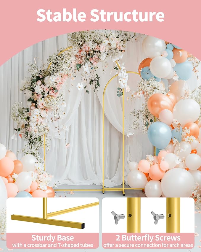 Pureegg Arch Backdrop Stand Set, 7.2 ft and 6 ft | Wedding, Baby Shower - Image 3