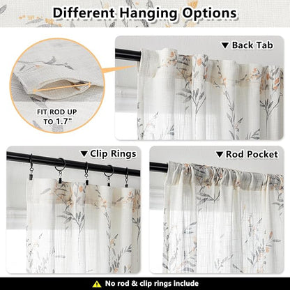 MYSKY HOME Yellow Curtains 84 Inch Length 2 Panels Set - Image 4