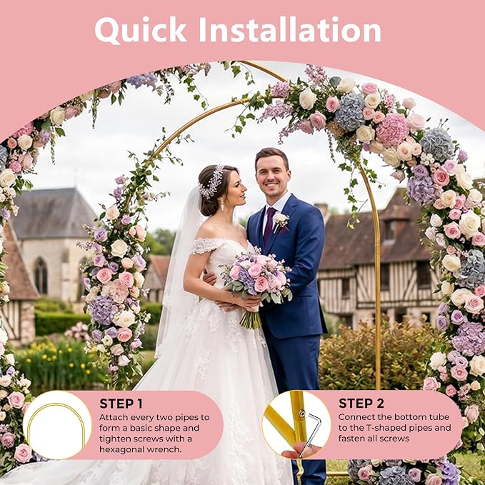 Metal Arch Backdrop Stand, 6FT+5FT+4FT Wedding Arch Frame, Balloon Arch Backdrop - Image 4