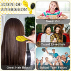 12 Pcs Softball Mini Detangler Brush, Mini Travel Hair Brush, Bristles Plastic Detangling Brush, No Tangle Soft Flexible Bristles for Straight, Curly, Thick Hair for Softball Team Gift Sport Party