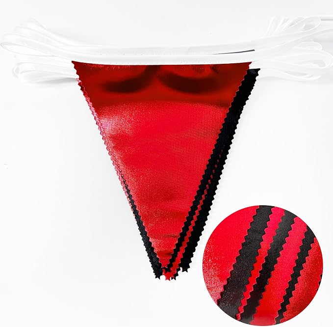 Red Black Party Decoration Metallic Fabric Triangle Pennant Banner Flag Bunting - Image 3