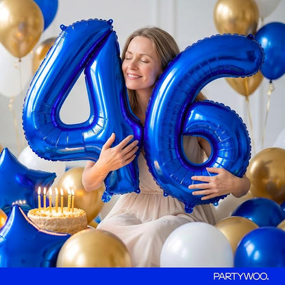 PartyWoo Number Balloons 40 Inch Blue Number 6 Kit - Image 8