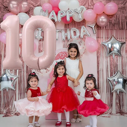 40 Inch Balloon Number 0 Pastel Pink, Large Foil Dusty Retro Pink Number - Image 7