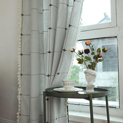 Sutuo Home Boho Curtain for Bedroom 84 Inch Length, Linen Light Filtering - Image 4