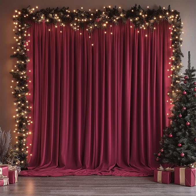 ESGOTBME 20x10ft Wrinkle Free ‌Burgundy Backdrop Curtain - Image 8