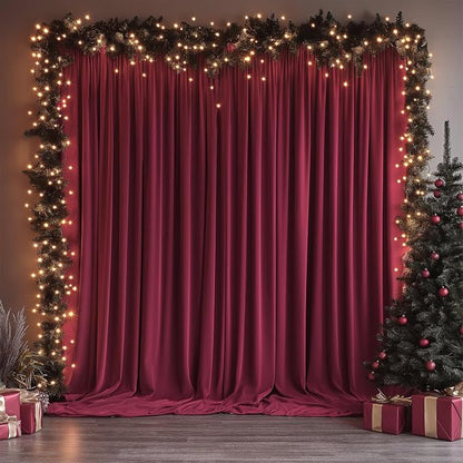 ESGOTBME 20x10ft Wrinkle Free ‌Burgundy Backdrop Curtain - Image 8