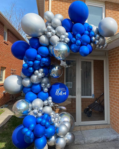 140Pcs Blue and Silver Balloon Garland Arch Kit - Image 4