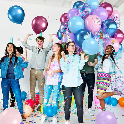 Pink and Blue Balloons, 12 Inch Metallic Maca Blue Pink Purple - Image 6