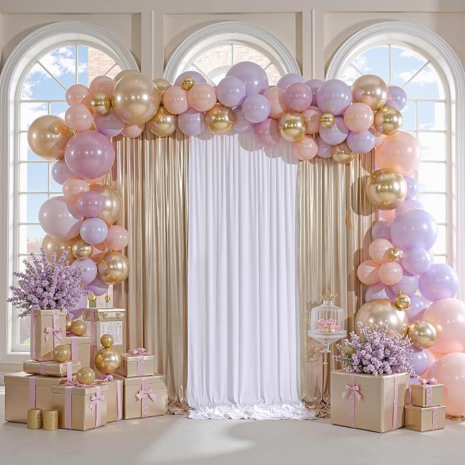 10x10ft Thick Champagne Glitter Backdrop Curtain Panels - Image 9