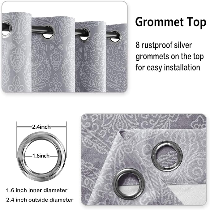 DWCN Grey Ombre Blackout Curtains - Image 4