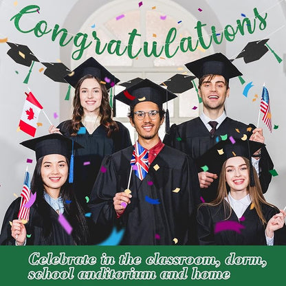 Class of 2026 Graduation Decorations Pre-Strung Glitter Congratulations Banner - Image 5