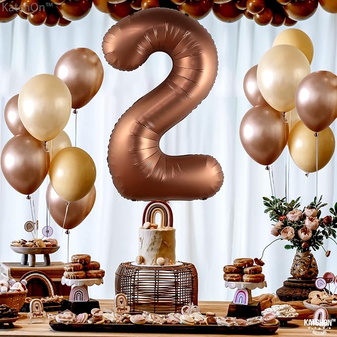 KatchOn Black Number 2 Balloon 40 Inch 2nd Birthday Decorations - Image 4