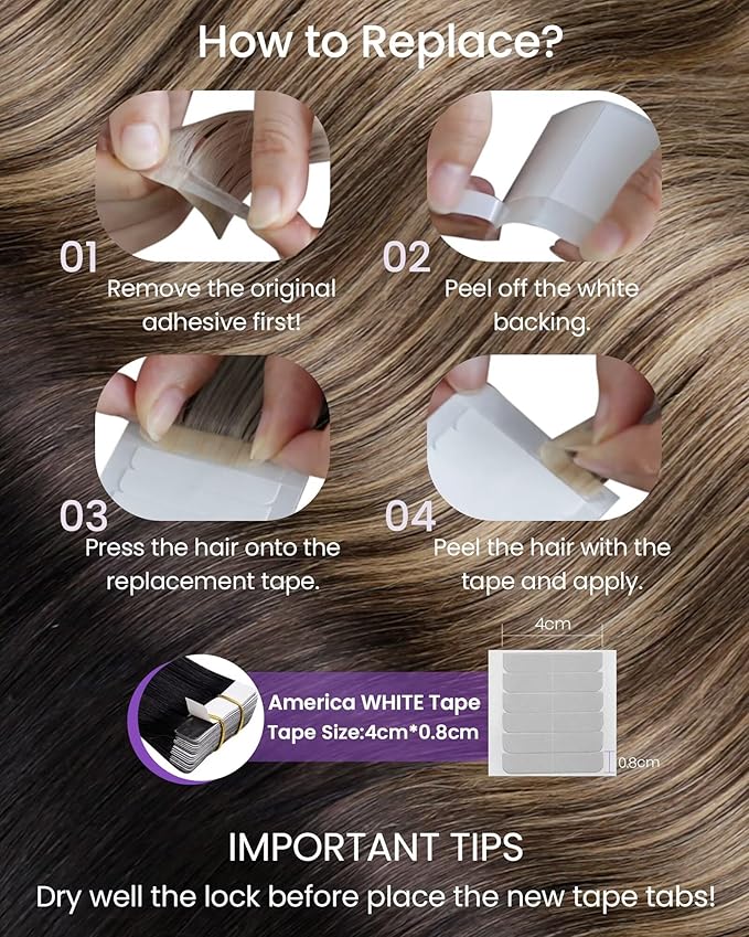 LaaVoo Tape in Extensions Human Hair Ombre Tape in Human Hair Extensions Black to Chestnut Brown Mixed Caramel Blonde Hair Extension Tape on for Women 16inch 40pcs 100g