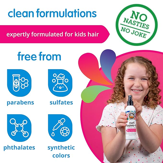 SoCozy Leave In Conditioner Spray (5.2 Fl Oz) Paraben-Free Detangler for Kids' Curly Hair, Deep Conditioner & Tangle-Free Curls, Gentle & Nourishing with Keratin, Vitamin B5, Olive Oil & Jojoba Oil