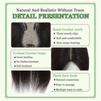 Hair Toppers for Women Real Human Hair, 360°3D Bangs Clip Human Toppers for Women with Thinning hair Realistic Scalp Line (Dark Brown, 3D Side Bangs (11 * 7))