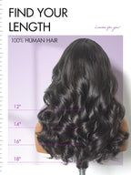 LUVME HAIR 100% Human Hair Wigs Loose Wave Glueless Lace Front 12 Inches, Pre Cut Plucked Hd Lace Short Wig Ready To Go Natural Color Straight Bleached Knots Side Part Black Wigs