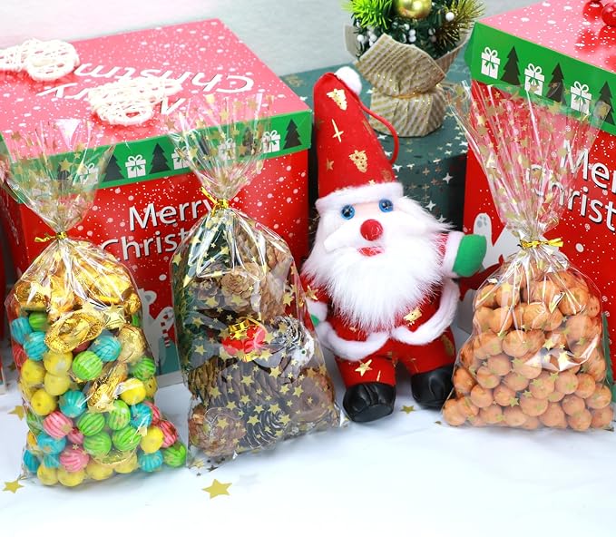 100 Pcs Star Printed 5"X 11" Gift Wrap Cello Cellophane Treat Bags Party Favor - Image 6