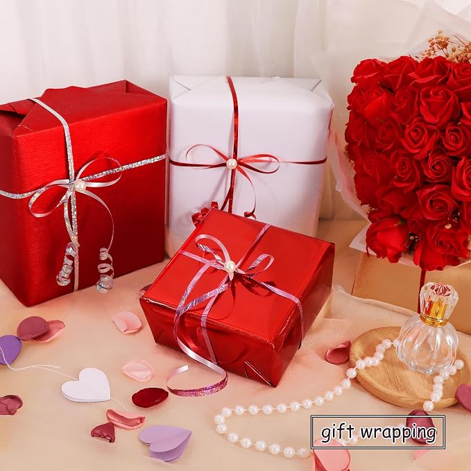 BEISHIDA Red Pink Silver Curling Ribbons Balloon String Ribbons - Image 4
