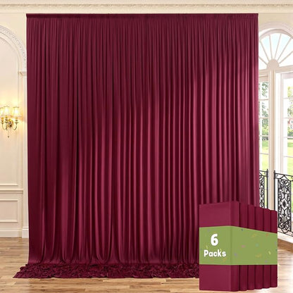 30ft x 10ft Maroon Backdrop Curtains by ENJOYYOURPARTY