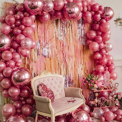 PartyWoo Metallic Pink Balloons 50pcs Chrome Hot Pink Magenta Fuchsia Color | - Image 5