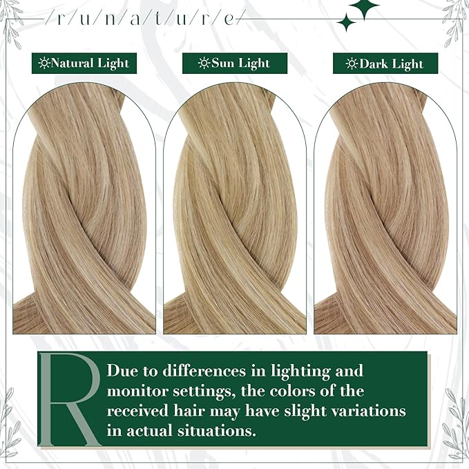 RUNATURE Human Hair Clip in Extensions, Clip in Hair Extensions Real Human Hair for Women, Double Weft Straight Remy Hair, Add Length, 18 Inch 50g 3pcs #8P60 Ash Brown Highlight Platinum Blonde