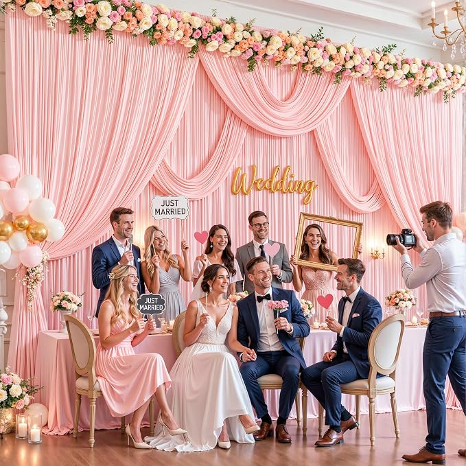 10x12 Blush Pink Backdrop Curtains - Image 5