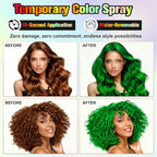 Temporary Hair Color Spray - Instant Washable Hair Dye for Kids & Adults, Non-Toxic & Non-Sticky Formula for Halloween, Cosplay, Parties & Festivals - Lasts All Day, Easy Wash Out - 4.22 fl oz (Green)