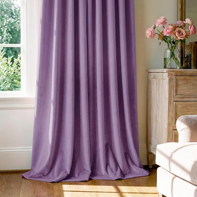 Lavender Velvet Privacy Curtains - Image 7