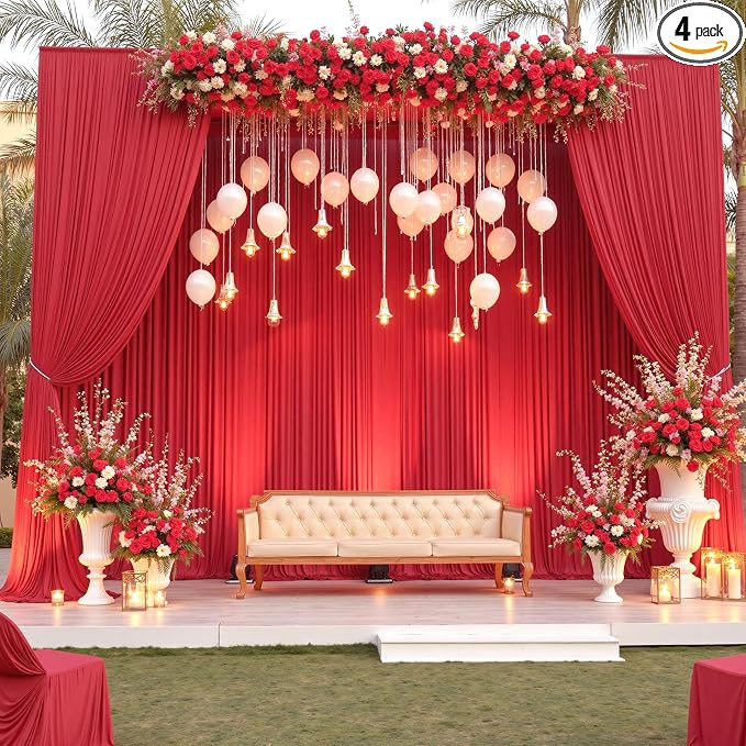 20×12ft Wrinkle Free Red Backdrop Curtain by ENJOYYOURPARTY