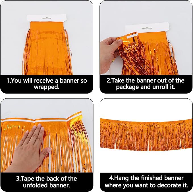 BEISHIDA Bronze Garland Banner 3Pack 30ft Wall Tinsel Foil Streamers | Hanging - Image 3