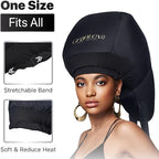 Hooded Hair Dryer Attachment with Dual Turbo Airflow & Soft Headband – Speeds Up Drying for Curly Hair, Reduces Heat on Ears & Neck – Large Hair Dryer Bonnet for Deep Conditioning at Home