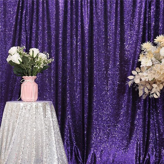 Eternal Beauty Purple 3mm Sequin Backdrop 7x7 Ft - Image 4