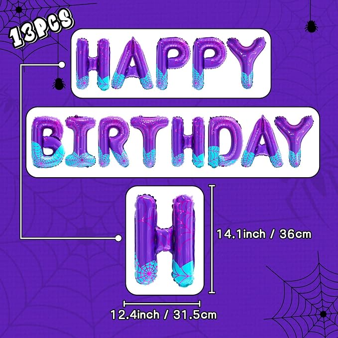 Spider Girl Birthday Decorations Happy Birthday Banner Balloons Letters Signs - Image 3