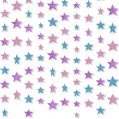 Patelai Glitter Star Garland Banner 2026 Graduation Decor 130 Feet Star Hanging by Patelai