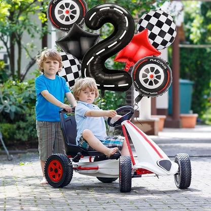 Race Car Balloons, 40 Inch Racetrack Number 2 Balloon, Big Number Balloons Black - Image 3