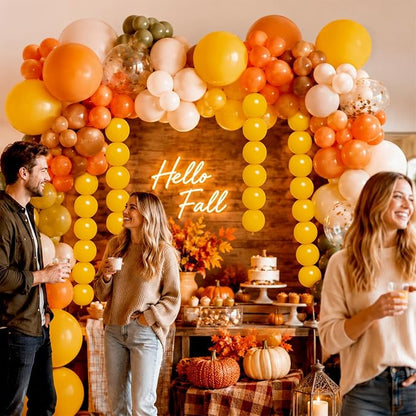 Mustard Yellow Linking Balloons, Fall Thanksgiving Harvest Sunflower Birthday - Image 3