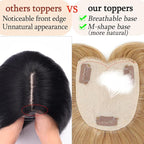 Human Hair Toppers for Women with Thinning Hair Real Human Topper Crown No Bangs 10 Inch #27 Dark Blonde
