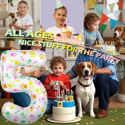 40 Inch Multi-color Dog Paw Balloons, Numeral 5 Birthday Balloons - Image 5