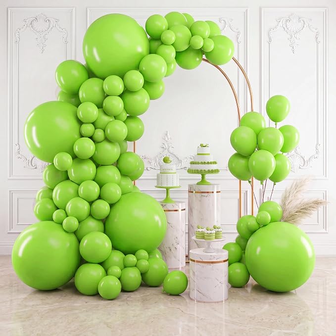 RUBFAC Lime Green Balloons Different Sizes Neon Green Balloon Arch 154pcs | by RUBFAC