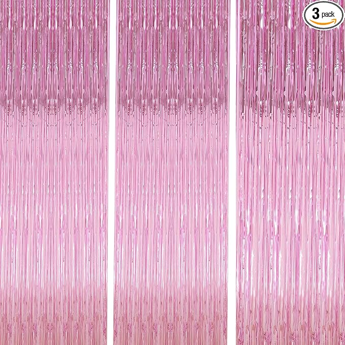 TenLaitech Curtain Pink Foil Backdrop, by TenLaitech