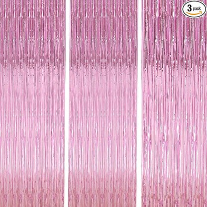 TenLaitech Curtain Pink Foil Backdrop, by TenLaitech